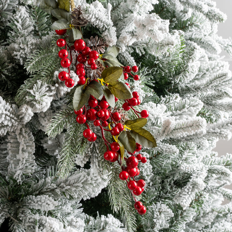 29" Red Berry With Pinecones & Leaves Set Of 6