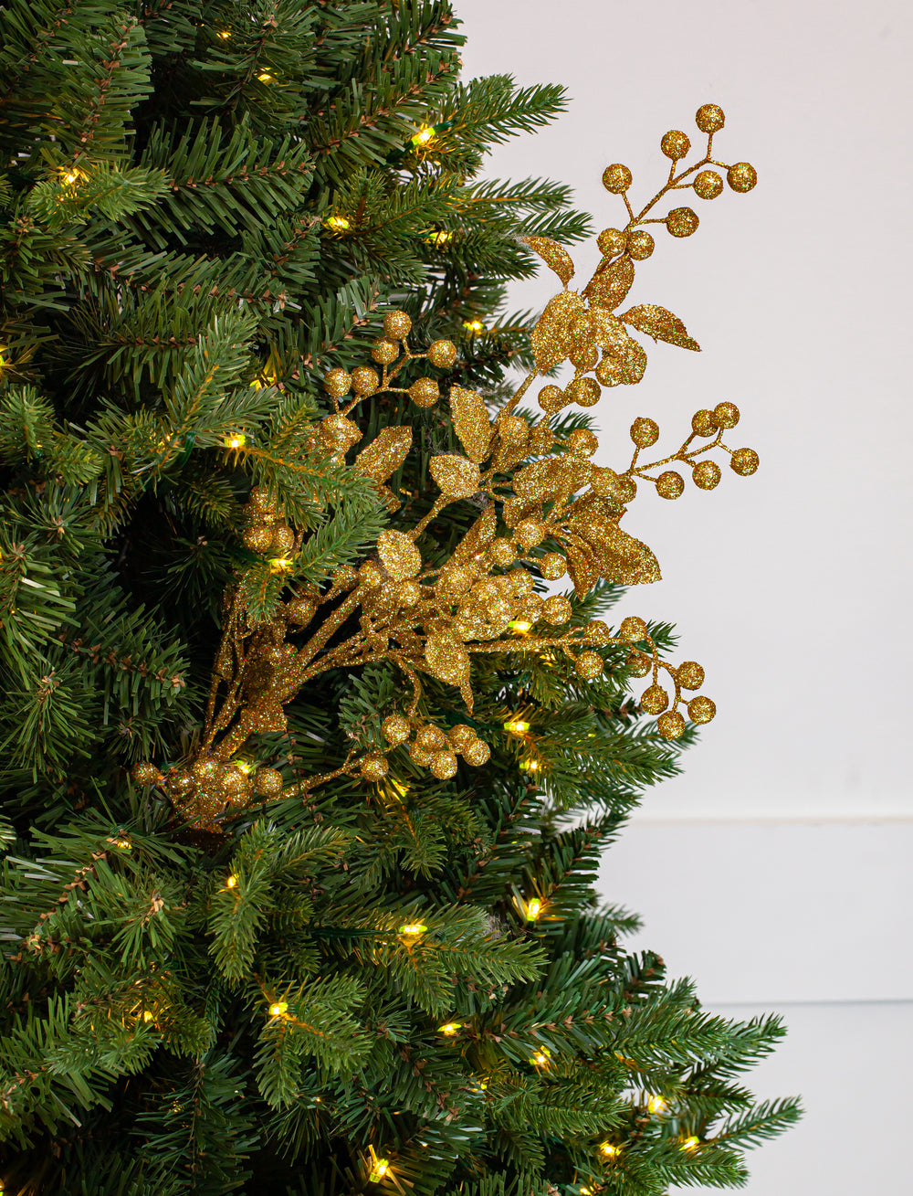 25" Glitter Leaf Spray Set Of 6