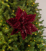 Juego de 6 tallos de terciopelo de Poinsettia de 15"