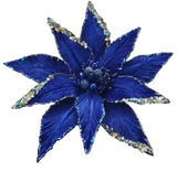 14" Glitter Sequin Edge Poinsettia Clip Set Of 4