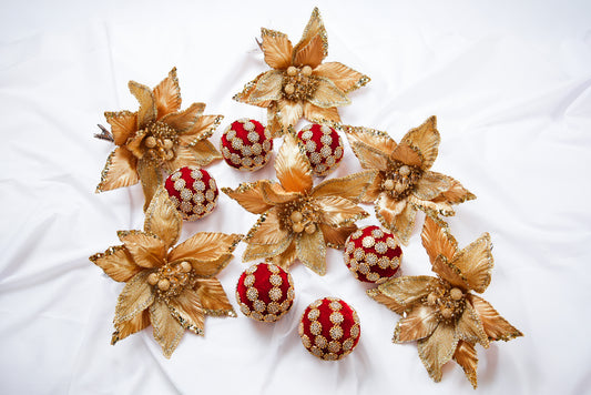 Gold Opulence Ornament & Flower Bundle