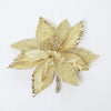10" Gold Poinsettia Clip Set Of 4