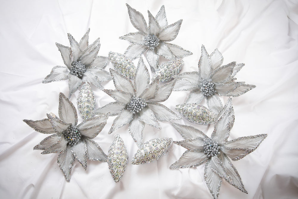 Silver Opulence Ornament & Flower Bundle