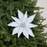 12" Silver Poinsettia Clip Set Of 6