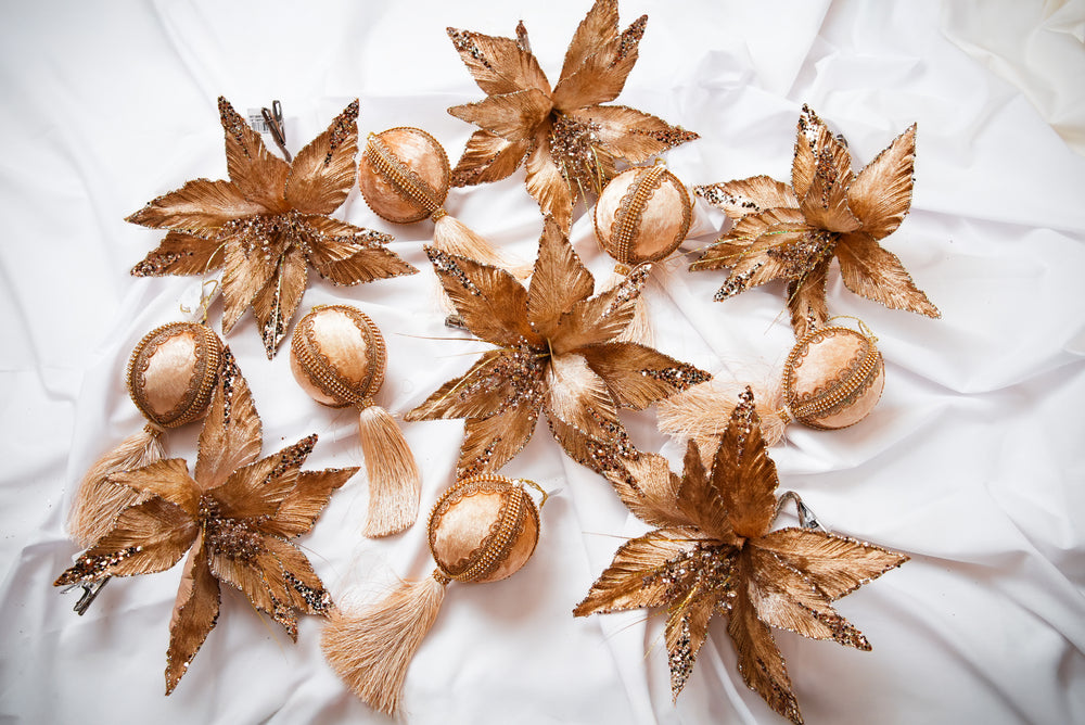 Gold & Rose Gold Opulence Ornament & Flower Bundle