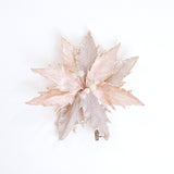 11" Pink Poinsettia Clip Set Of 6