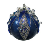 4" Red Beaded & Sequined Ornament Set Of 9