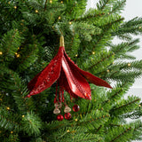 9" Beaded Flower Ornament Set Of 6