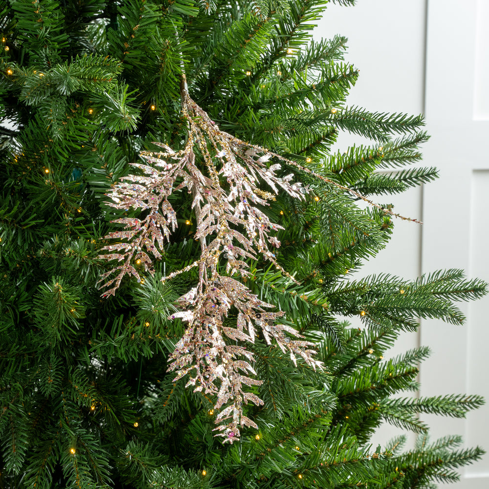 Juego de 6 aerosoles de coral con purpurina rosa de 25"