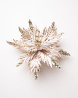 12" Glitter Poinsettia Clip Set Of 6