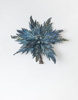 12" Glitter Poinsettia Clip Set Of 6