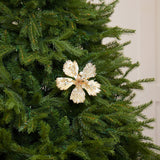 15" Gold Hibiscus Clip Set Of 12