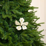 15" Platinum Hibiscus Clip Set Of 6