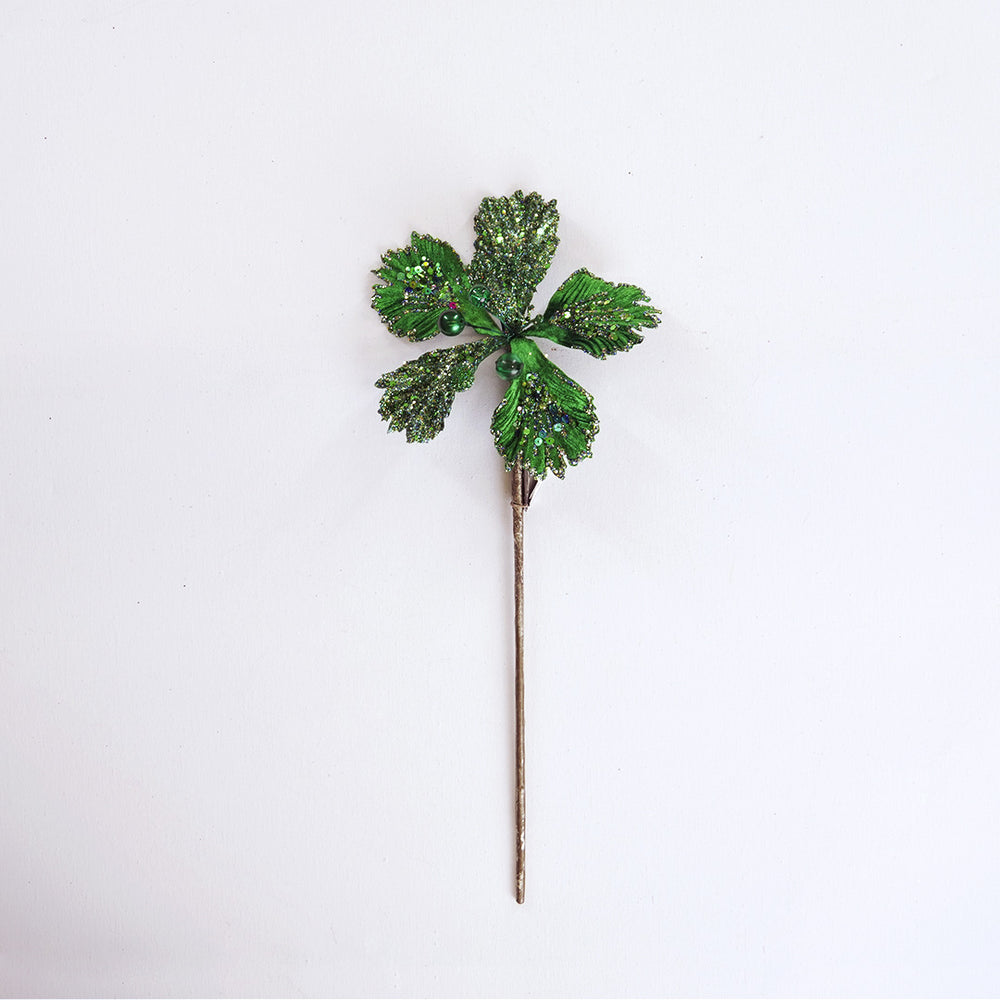 15" Emerald Hibiscus Clip Set Of 6