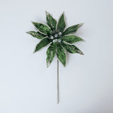 14" Green Poinsettia Stem Set of 6