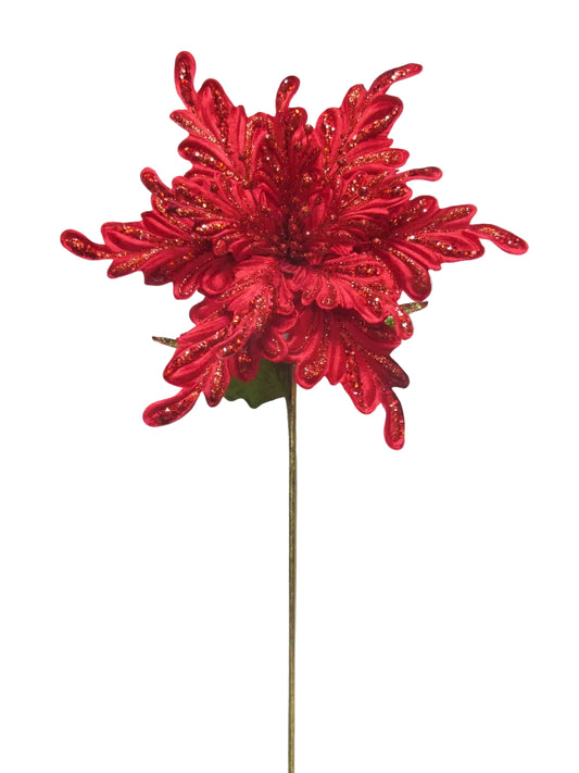 26" Velvet Giant Poinsettia Set Of 6