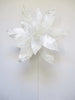 Juego de 6 poinsettias de terciopelo blanco de 29"