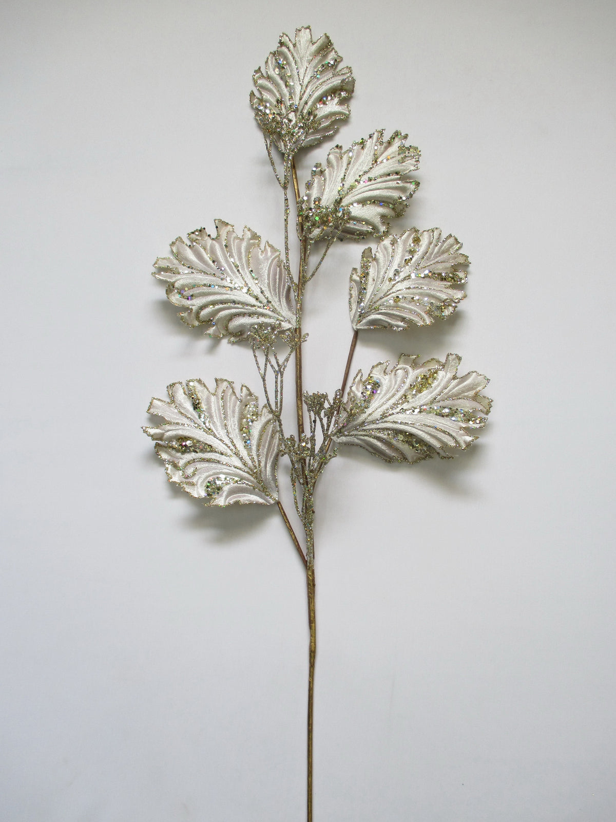 33" Platinum Leaf Branch Set Of 6