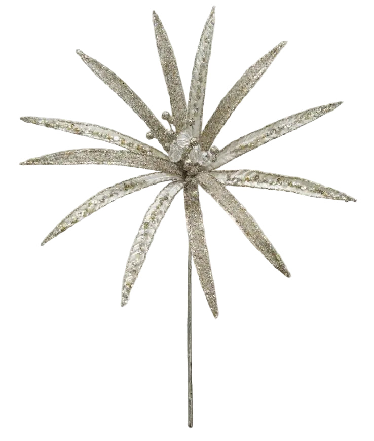 Set de 6 tallos de papiro con purpurina de 43 cm