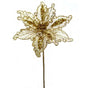 25" Gold Lace Poinsettia Set Of 6