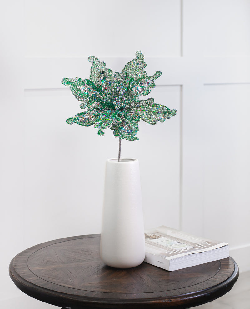Juego de 6 poinsettias de encaje de 25"