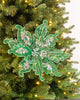 Juego de 6 poinsettias de encaje de 25"
