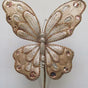 9" Cappucino Glitter Butterfly Set Of 6