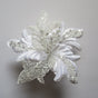 10" White Net Poinsettia Flower Clip Set Of 6
