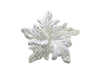 10" White Net Poinsettia Flower Clip Set Of 6