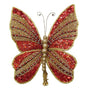 8" Red & Gold Glitter Butterfly Set Of 6