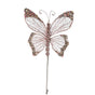 9" Pink Butterfly Pick Set Of 6