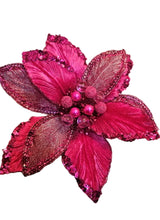 12" Poinsettia Stem Set Of 4