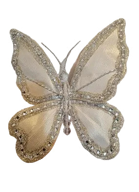 10" Ivory Jewel Butterfly Pick Set Of 4