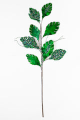 25" Sequin Leaf Branch Set Of 6