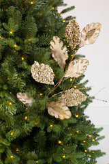 25" Sequin Leaf Branch Set Of 6