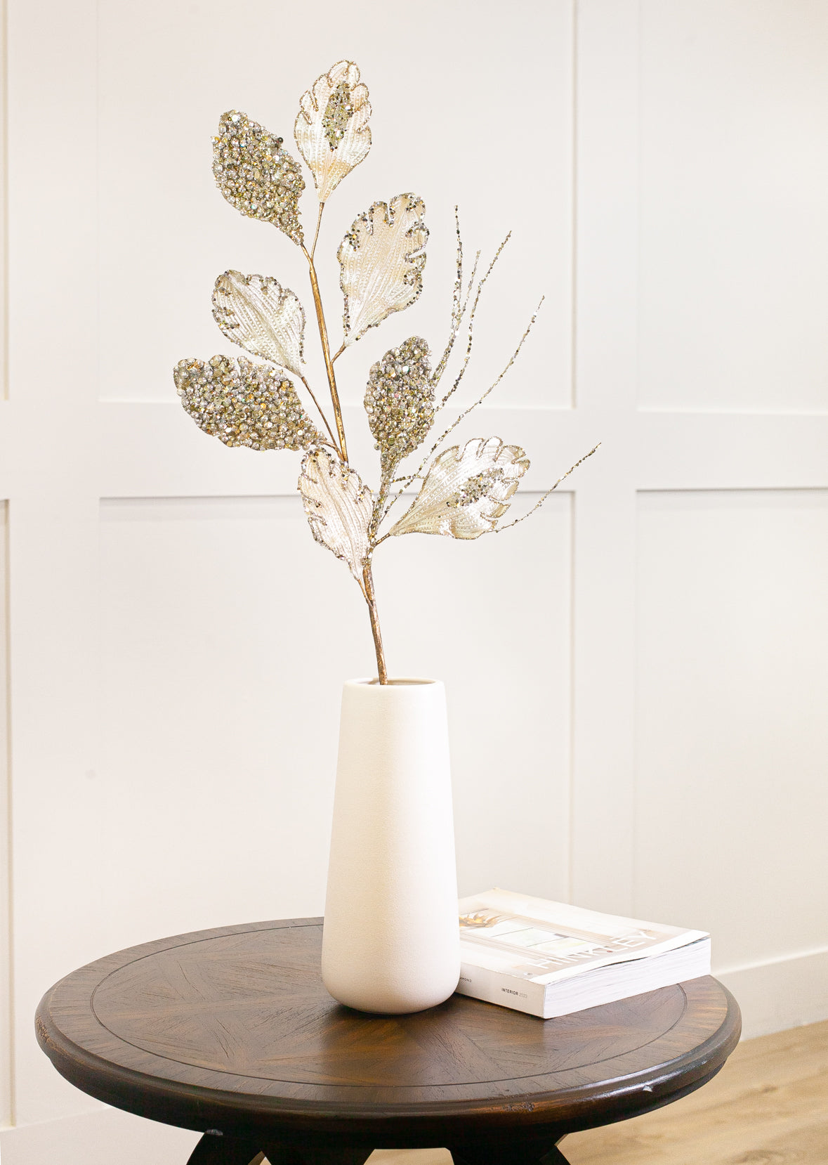 25" Sequin Leaf Branch Set Of 6