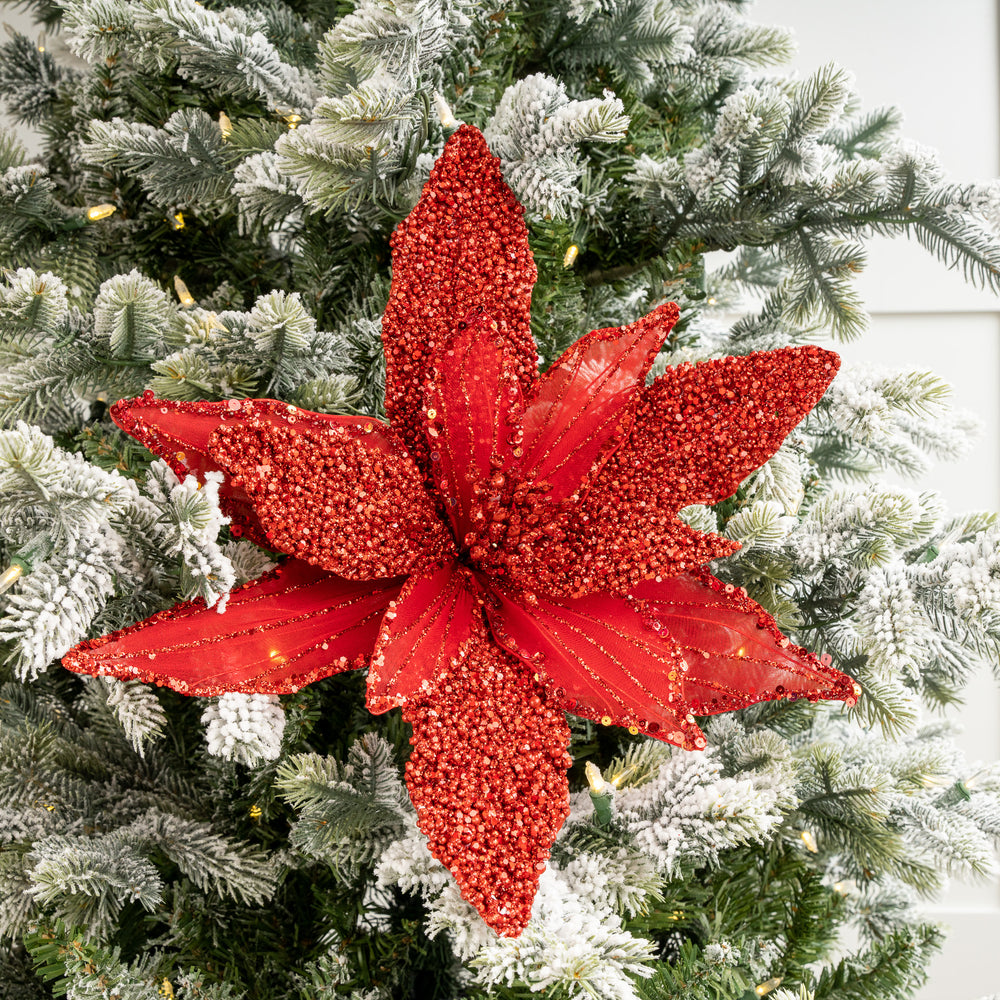10" Poinsettia Cluster Set Of 6