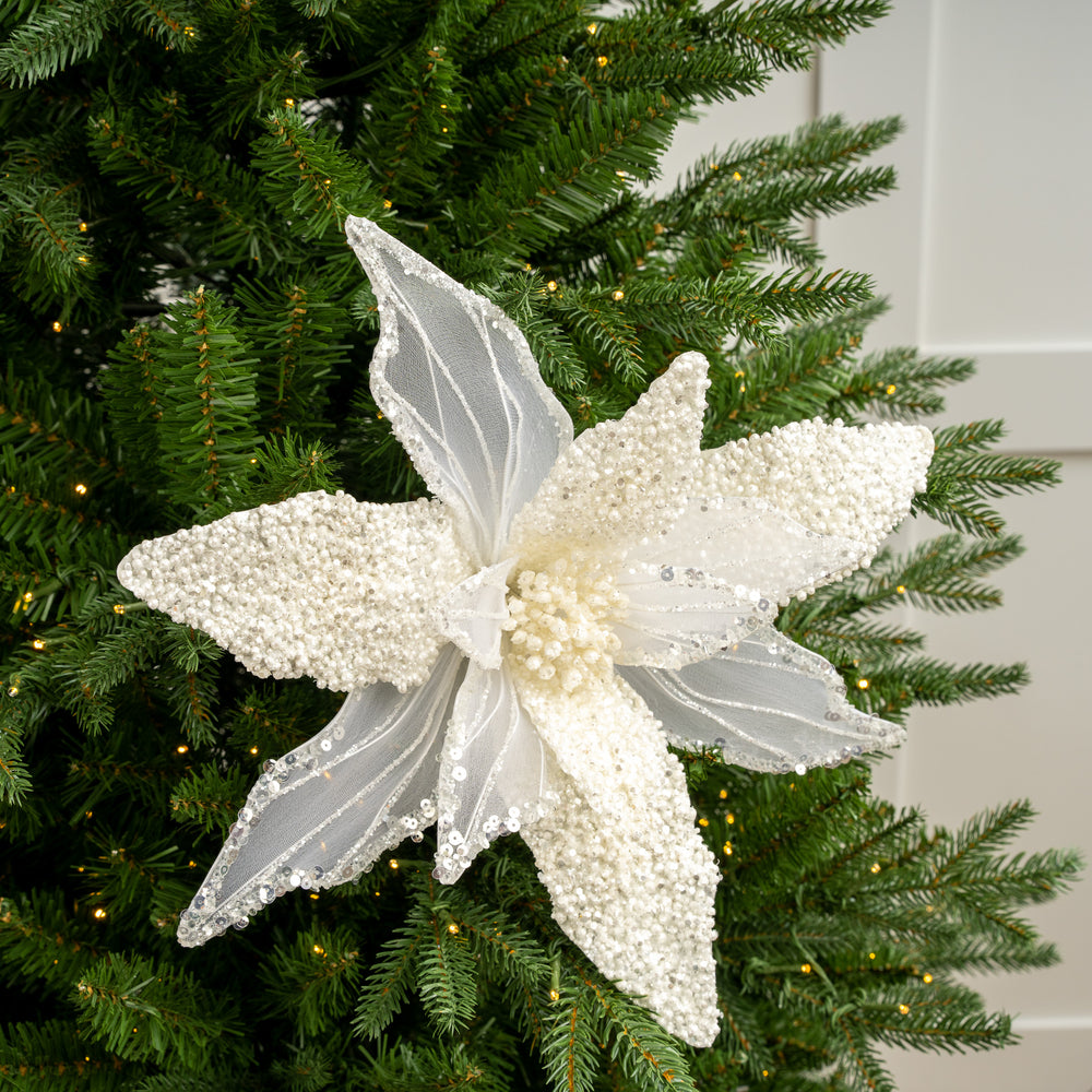 10" Poinsettia Cluster Set Of 6