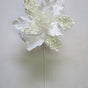 20" Pearl White Sequin Poinsettia Set Of 6