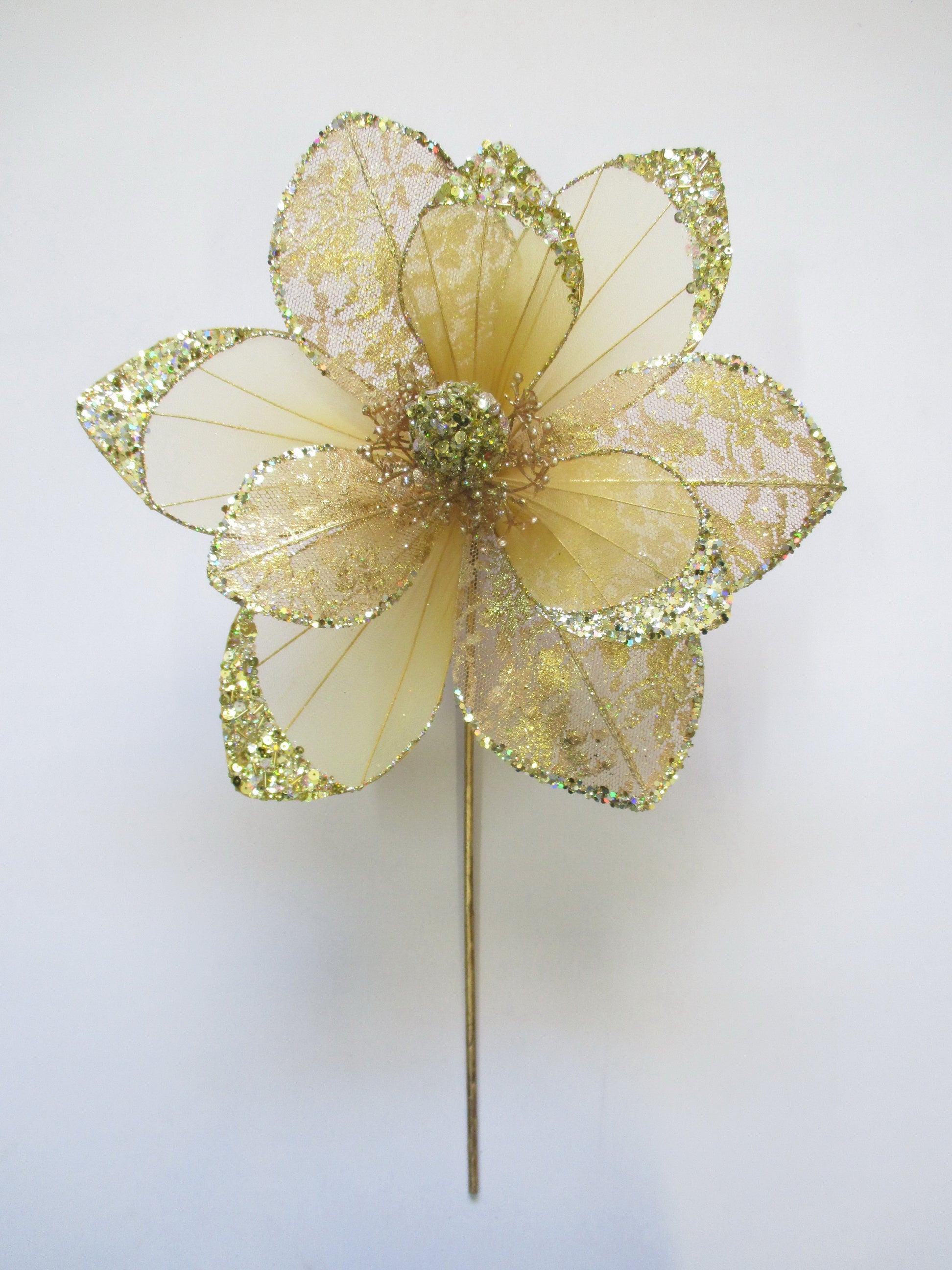 17" Glitter Hibiscus Set Of 6