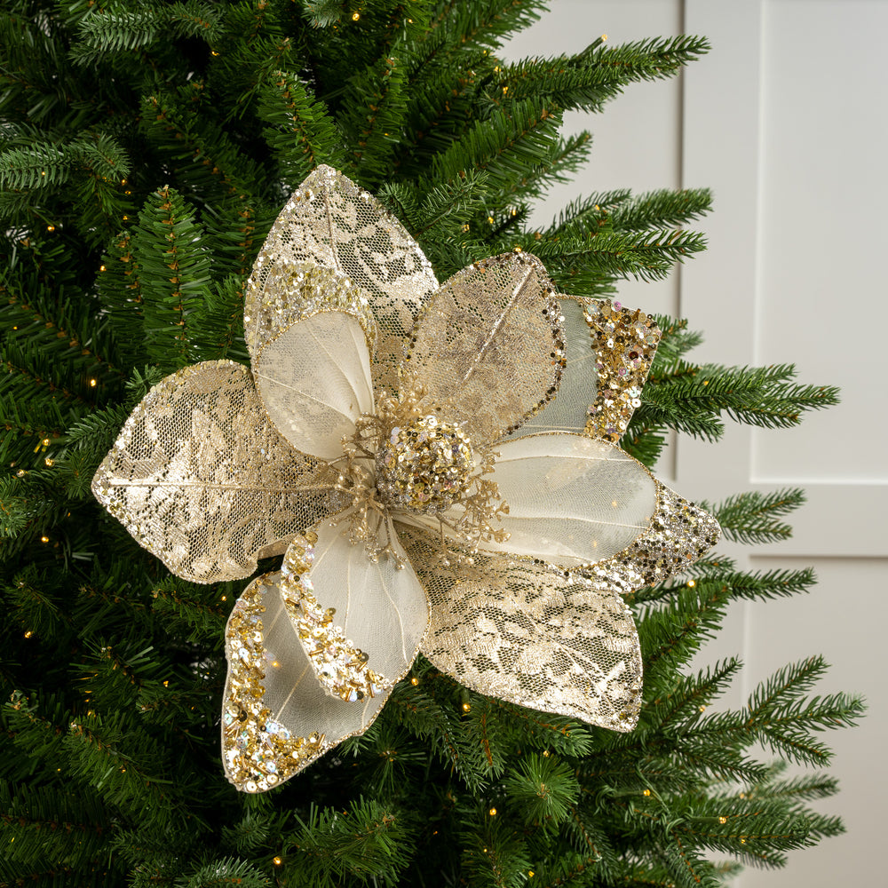 17" Glitter Hibiscus Set Of 6