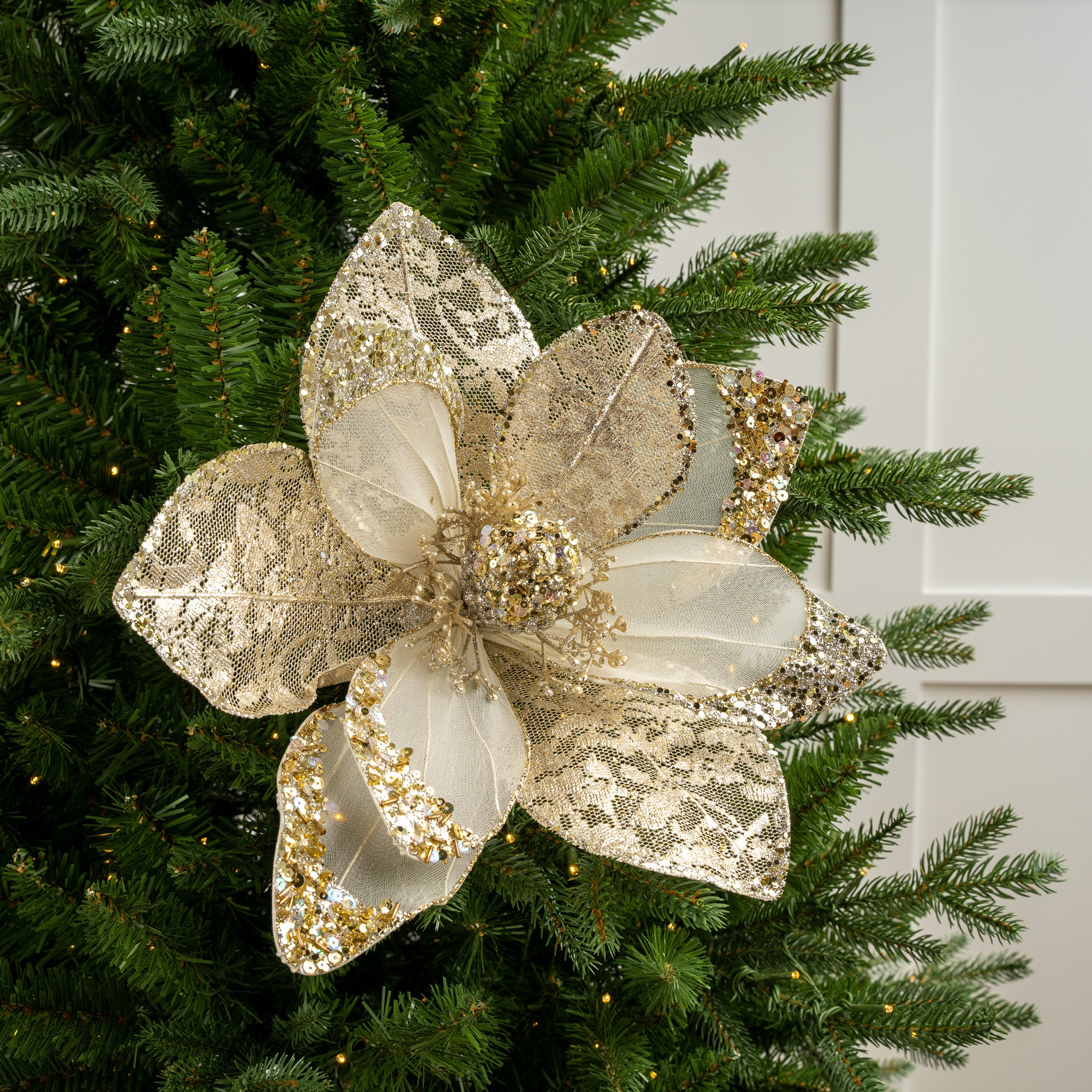 17" Glitter Hibiscus Set Of 6