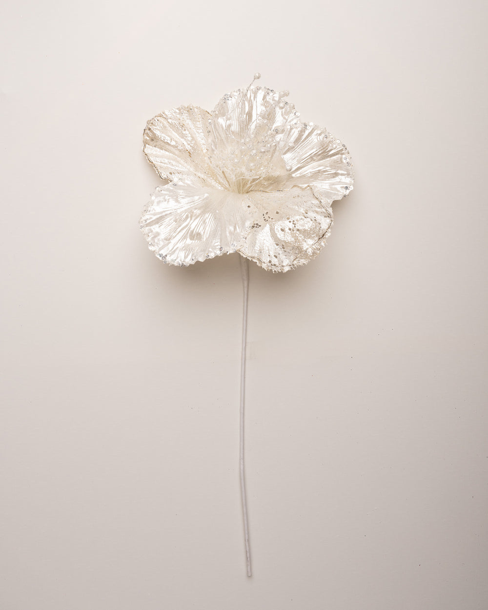 20" Pearl White Hibiscus Set Of 6