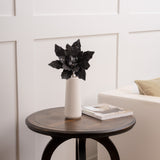 12" Black Glitter Poinsettia Set Of 6