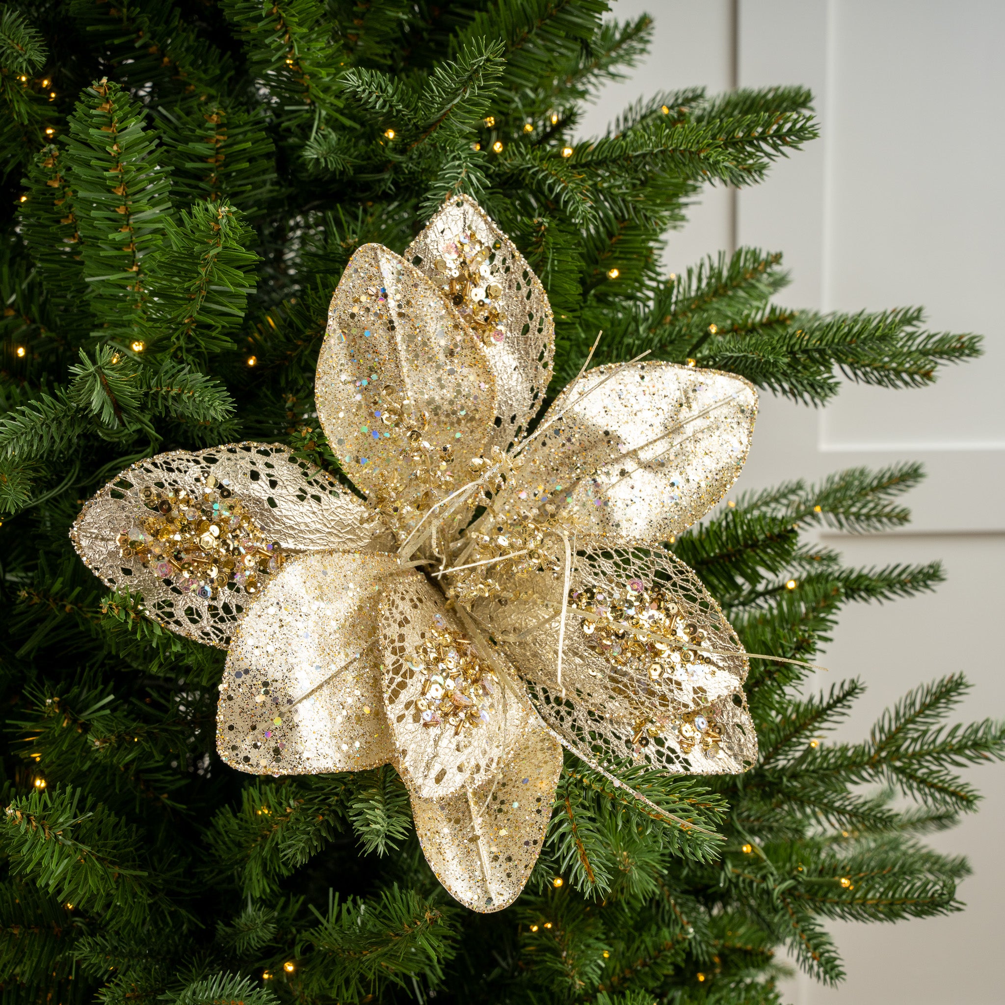 14" Poinsettia Pick Set Of 6