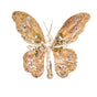 9" Gold Gem Butterfly Clip Set Of 6