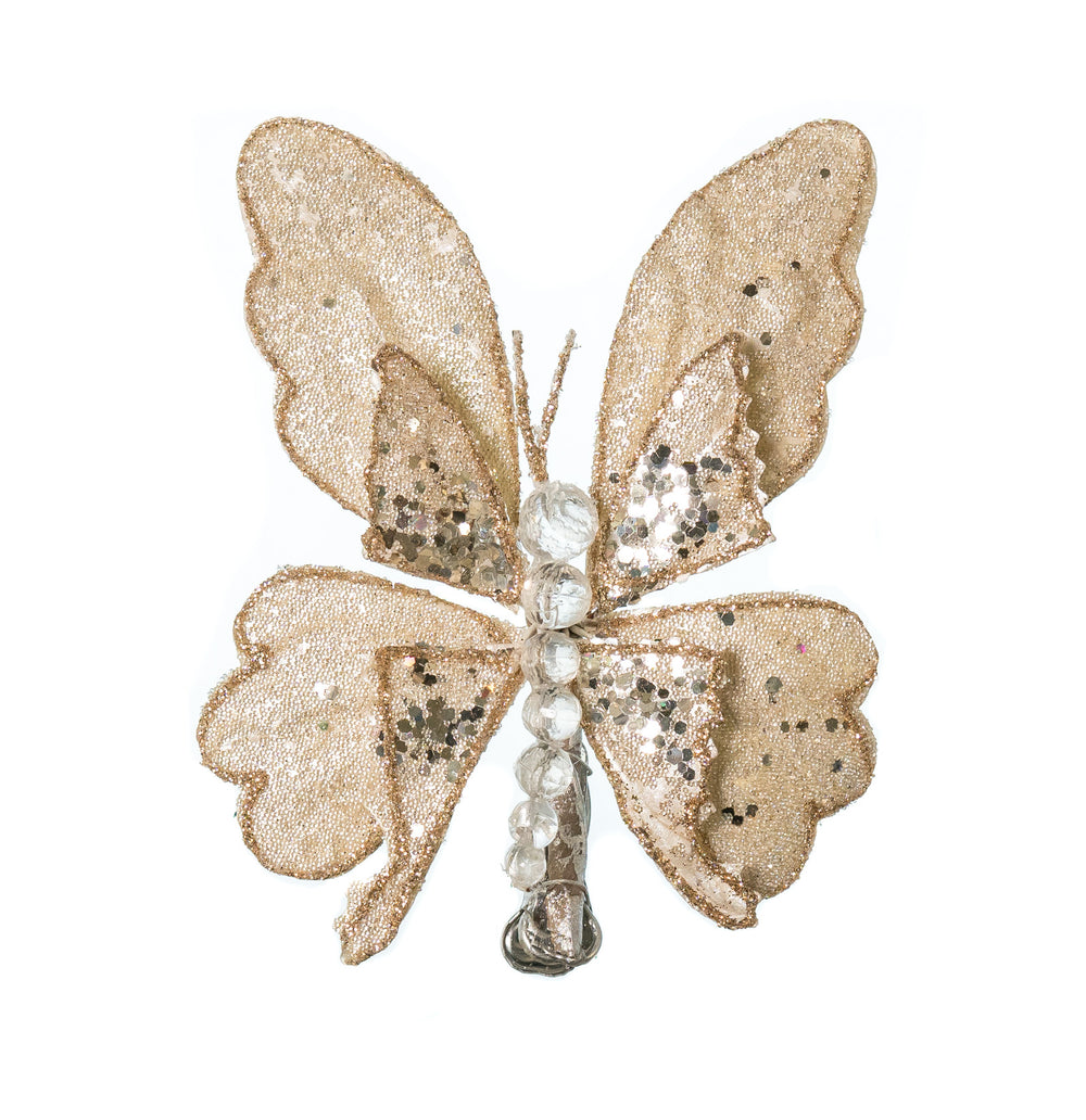 7" Pearl Butterfly Clip Set Of 6