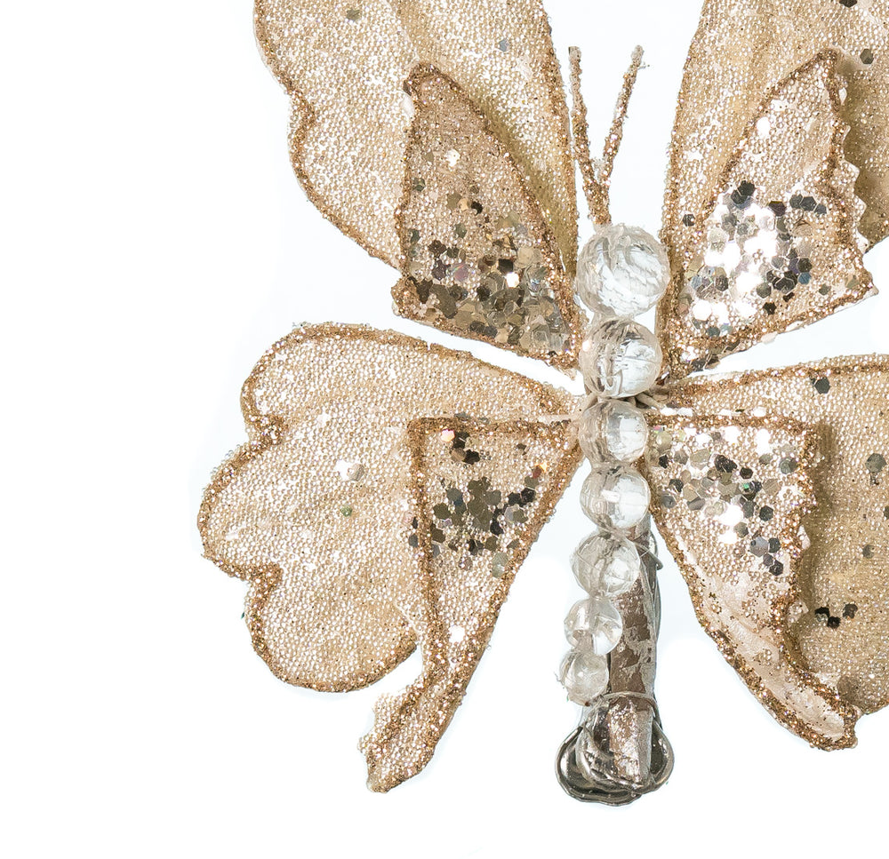 7" Pearl Butterfly Clip Set Of 6