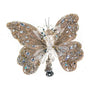 9" Platinum Gem Butterfly With Clip Set Of 6