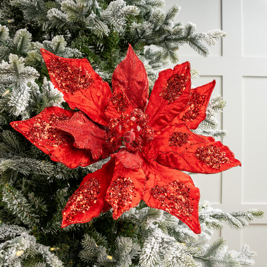 20" Giant Poinsettia Set Of 2